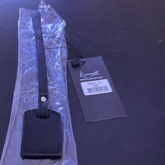 NWT “K•Carroll” Bag Tag for Monogram Letter “E” Black Bag Tag with “Tan” Letter - Picture 6 of 7